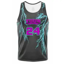 Custom Unisex Crew Neck Sublimated Vest Purple-Blue